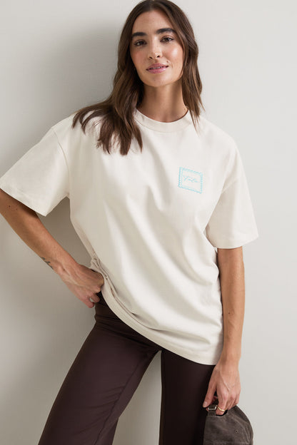 Seashells Graphic Tee - Ivory / Aqua Blue