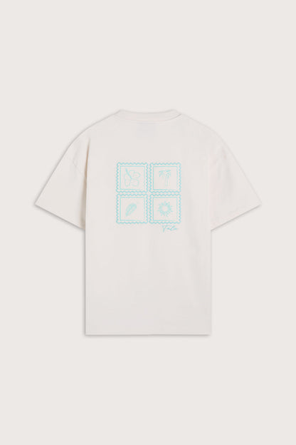 Seashells Graphic Tee - Ivory / Aqua Blue
