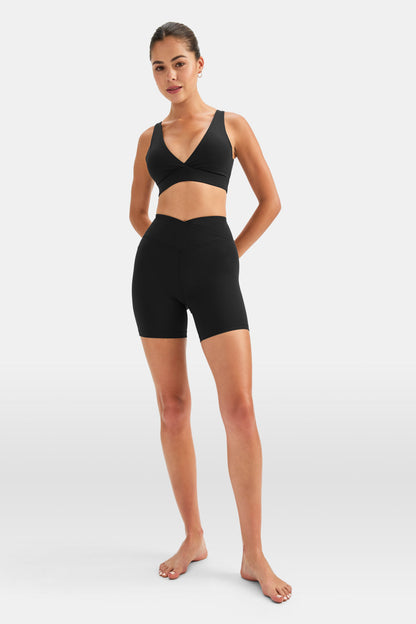 DayFlex V Neck Sports Bra - Shadow Black