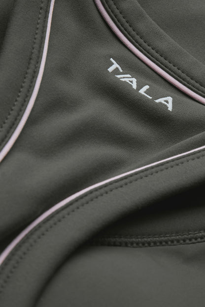 DayFlex Built-In Support V Neck Racer Vest - Dark Olive
