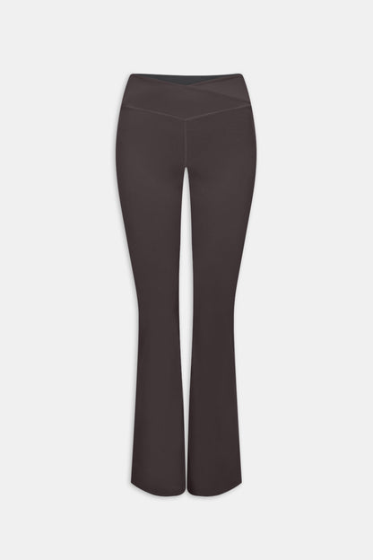 DayFlex Wrap Flared Yoga Pant - Cool Espresso