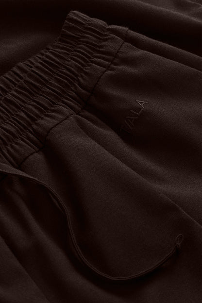 Drawstring Wide Leg Trousers - Americano
