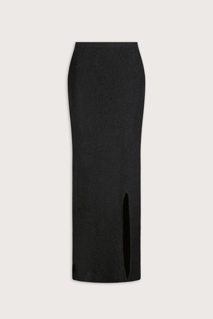 Beach Knit Maxi Skirt - Shadow Black