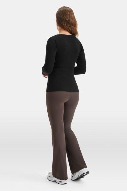 Knit-Waisted Cardigan - Black