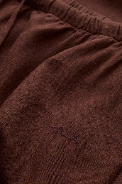 Soft Linen Drawstring Trouser - Deep Rust