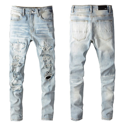 Amiri Jeans Casual Hip Hop Slim Jeans Men #808