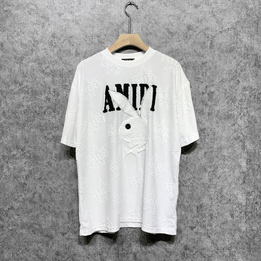 Amiri T Shirt Embroidered Jacquard Casual Round Neck