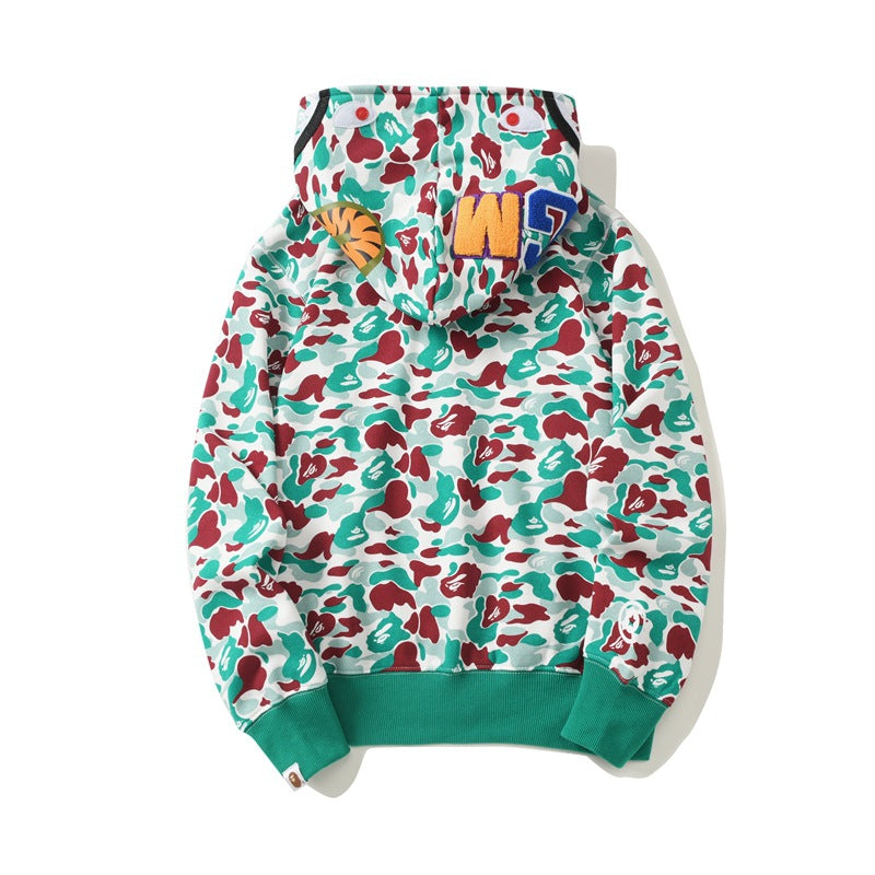 Bathing Ape Hoodie Classic Shark Hooded Cardigan Zip Sweater Jacket