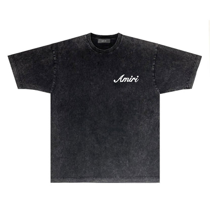 Amiri T Shirts Washed and Worn Retro Short Sleeve T-shirt
