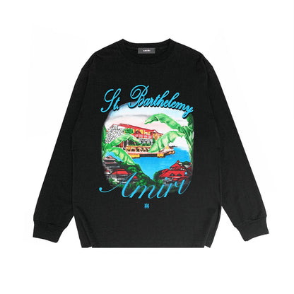 Amiri Long Sleeve Shirt Fashion Brand Long Sleeve Long-Sleeved T-shirt Blouse