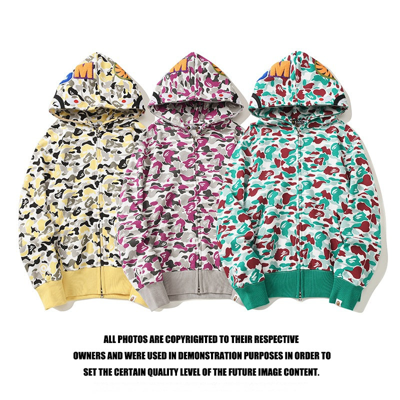 Bathing Ape Hoodie Classic Shark Hooded Cardigan Zip Sweater Jacket