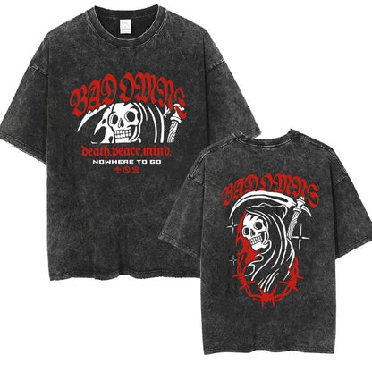 Bad Omens Band Music Tour 2024 Washed T Shirt Retro 90s Men