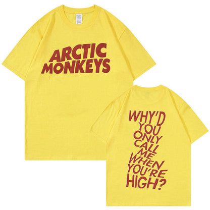 Arctic Monkey Letter Graphic Print T Shirt Men's Fashion O-N
