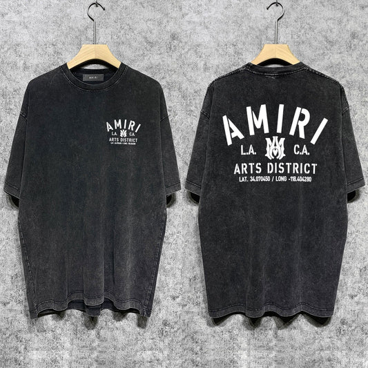 Amiri T-shirt Washed and Worn Retro Short Sleeve T-shirt