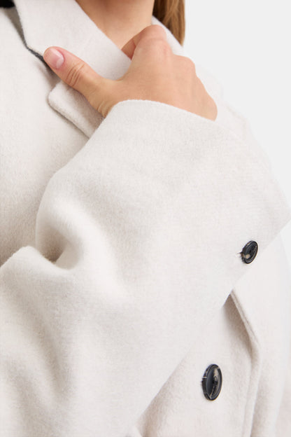 Wool Blend Oversized Overcoat - Oat Marl