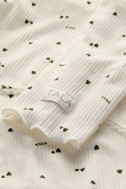 Tie Up Pyjama Cardigan - Ivory Forest Print