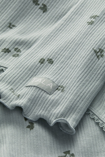 Tie Up Pyjama Cardigan - Sage Woodland Print