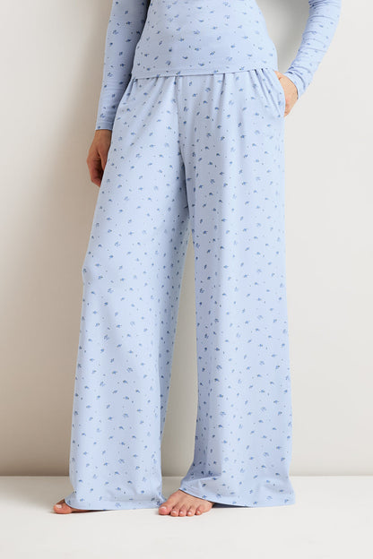 Pyjama Bottoms - Baby Blue Floral Print
