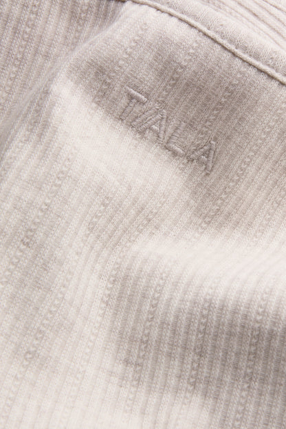 Sweetheart Henley Pyjama Vest - Oat Marl