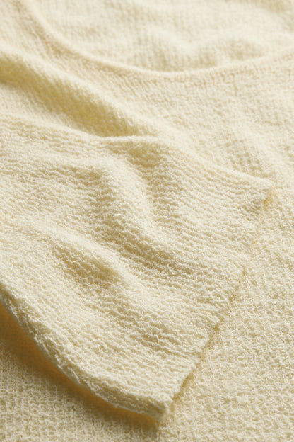 Multiway Long Sleeve Beach Knit Top - Lemon Yellow