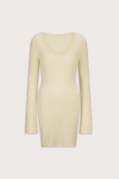 Multiway Beach Knit Mini Dress - Lemon Yellow