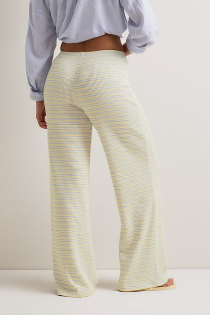 Stripe Knit Trouser - Lemon Yellow