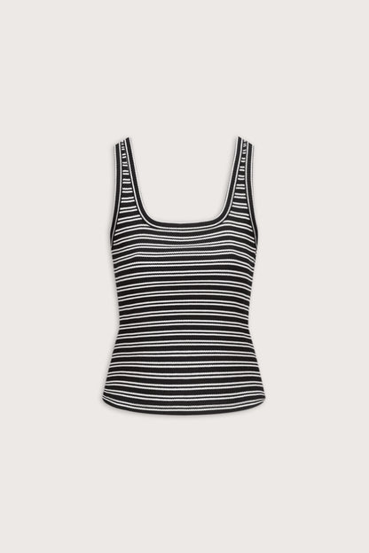 Stripe Knit Vest - Black / White