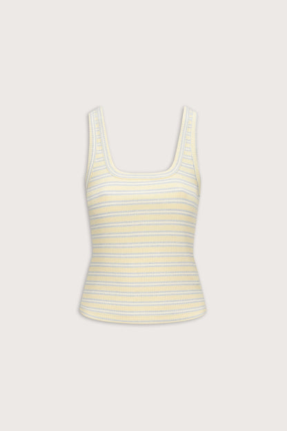 Stripe Knit Vest - Lemon Yellow