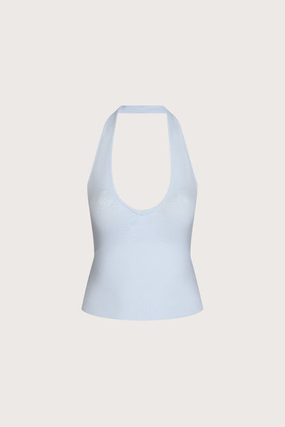 Sculpt Seamless Halter Tank - Baby Blue