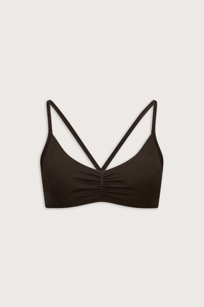 Sculpt Seamless Ruched Cross Back Sports Bra - Americano