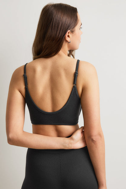 Seamless Rib Bra - Vintage Black