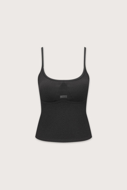 Seamless Rib Vest - Vintage Black