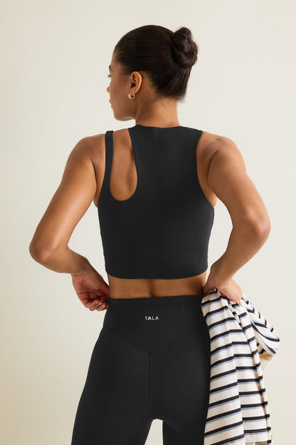 SkinLuxe Longline Sports Bra - Shadow Black
