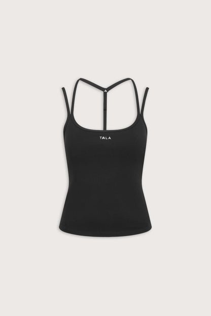 SkinLuxe Split Strap Vest - Shadow Black