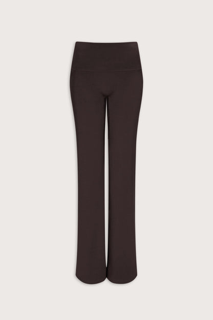 SoftSet Fold Waist Wide Leg Trouser - Americano
