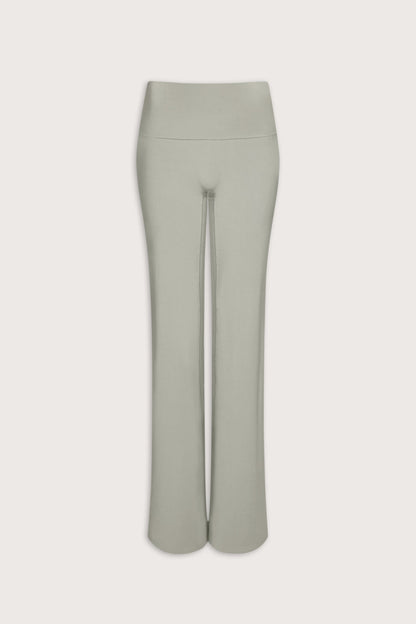 SoftSet Fold Waist Wide Leg Trouser - Sage Green