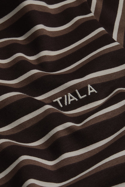 Boxy Baby Tee - Brown Stripe