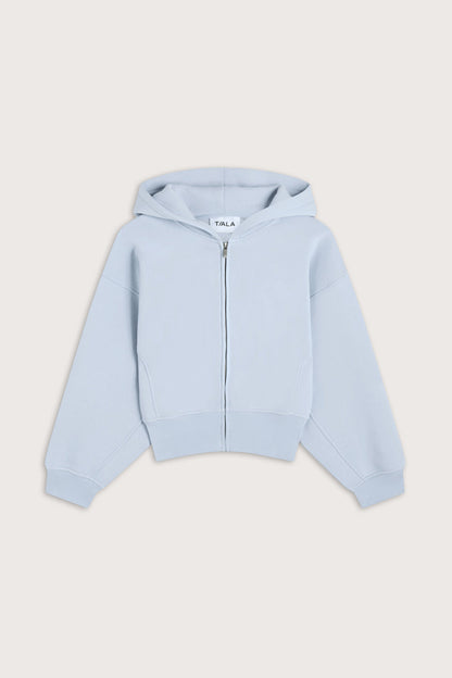 Cocoon Zip Through Hoodie - Baby Blue