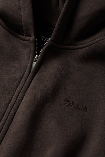 Cocoon Zip Through Hoodie - Americano