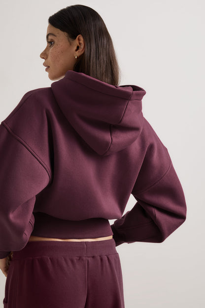 Cocoon Zip Through Hoodie - Fig