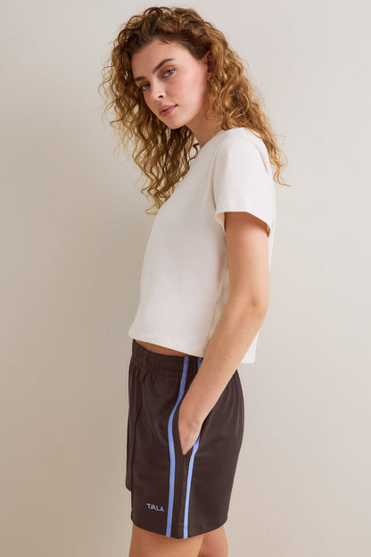 Contrast Stripe Short - Chestnut Brown
