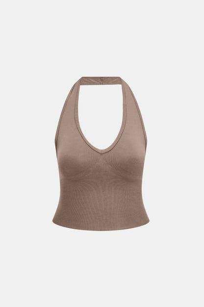 Sculpt Seamless Halter Tank - Taupe