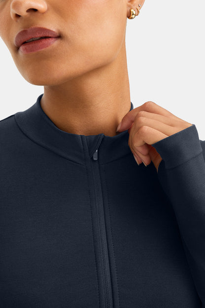 Sculpt Seamless Longline Jacket - Navy Marl