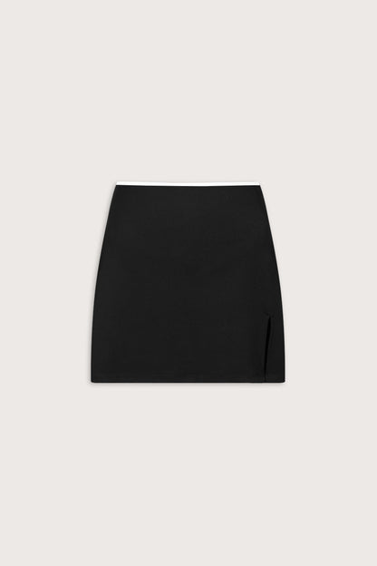 SkinLuxe Contrast Piping Mini Skort - Shadow Black