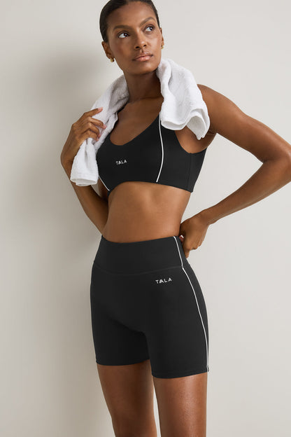 SkinLuxe Contrast Piping Short - Shadow Black
