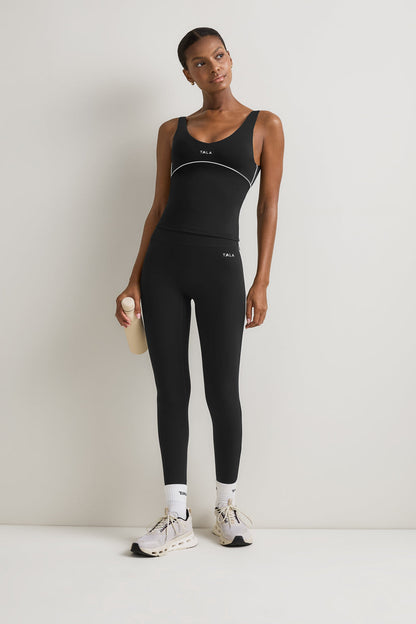 SkinLuxe Contrast Piping Vest - Shadow Black