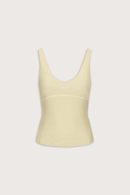 SkinLuxe Contrast Piping Vest - Lemon Yellow