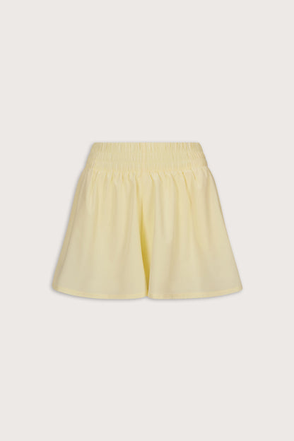 SkinLuxe Ruched Waist Floaty Short - Lemon Yellow