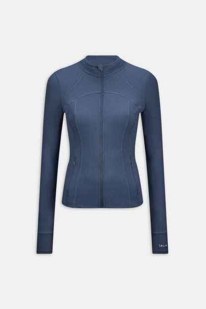 SkinLuxe Full Length Running Top - Vintage Blue