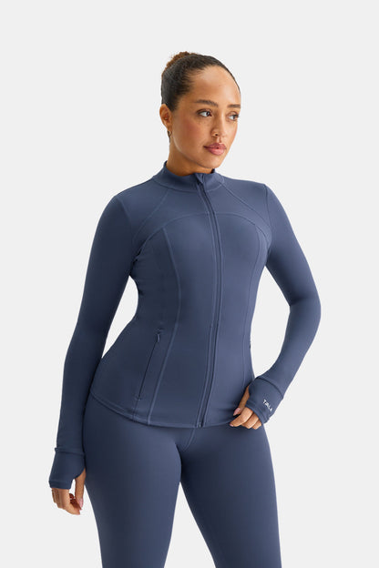 SkinLuxe Full Length Running Top - Vintage Blue